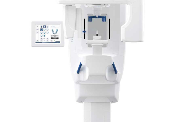 3D dental imaging machine with control panel, essential for precise implant planning and technology in dental care.